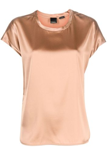 PINKO crew-neck silk T-shirt - Nude