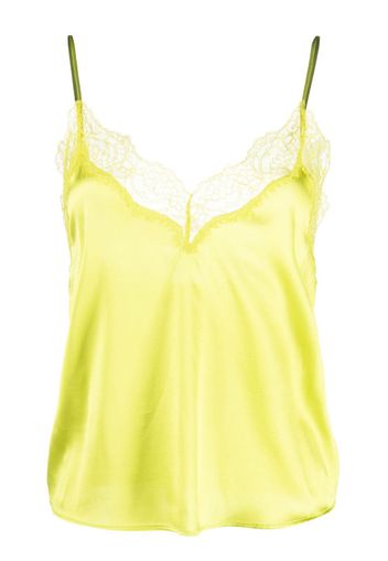 PINKO lace-embroidered stretch-silk tank top - Grün