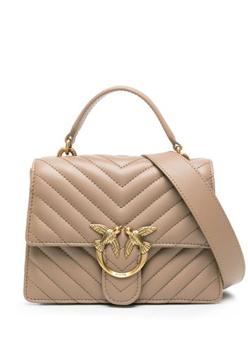 PINKO Love One quilted shoulder bag - Nude