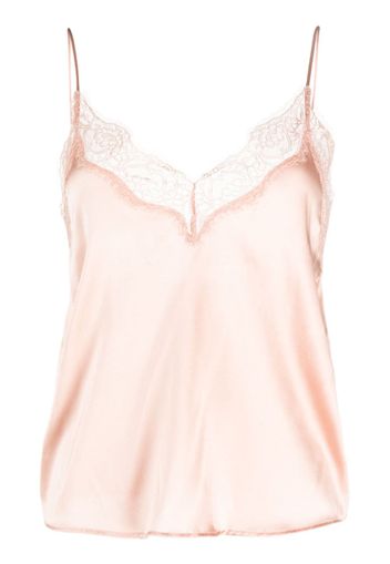 PINKO lace-trim satin cami top - Nude