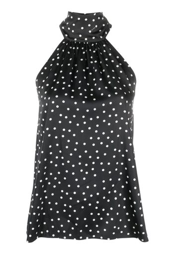 PINKO polka-dot print pleated halterneck top - Schwarz