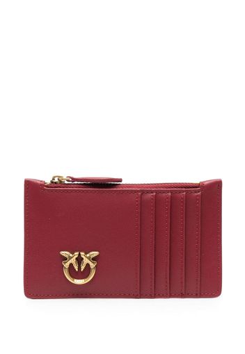 PINKO Love Birds-plaque leather cardholder - Rot