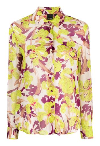 PINKO floral-print button-up shirt - Violett