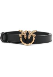 PINKO Love logo-buckle leather belt - Schwarz