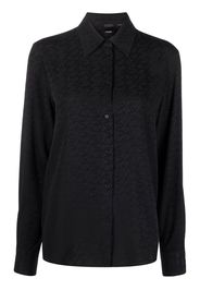 PINKO monogram pattern button-up shirt - Schwarz