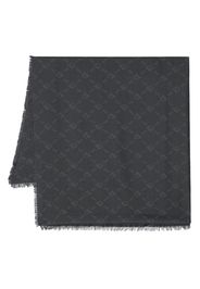 PINKO monogram-print frayed scarf - Schwarz