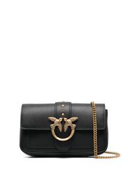 PINKO Love One Pocket leather crossbody bag - Schwarz