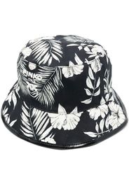 PINKO floral-print bucket hat - Schwarz
