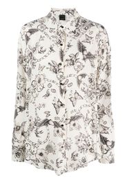 PINKO graphic-print long-sleeve shirt - Nude