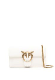 PINKO Love One leather crossbody bag - Weiß