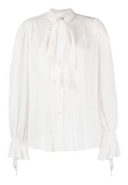 PINKO bow-detail draped shirt - Weiß