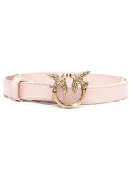 PINKO Love Berry logo-plaque leather belt - Rosa