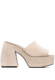 PINKO 125mm chunky suede mules - Nude