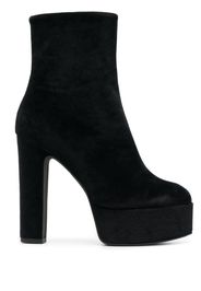 PINKO 135mm suede platform ankle boots - Schwarz