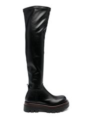 PINKO leather knee-high boots - Schwarz