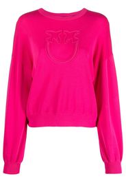 PINKO logo-embroidered cotton-blend jumper - Rosa