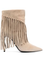 PINKO 120mm fringe-detail ankle boots - Nude