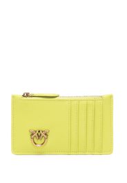 PINKO Love Birds-plaque leather cardholder - Grün