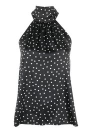 PINKO polka-dot print pleated halterneck top - Schwarz