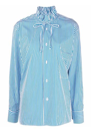 Plan C striped popeline shirt - Blau