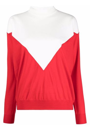 Plan C colour-block mock-neck jumper - Rot