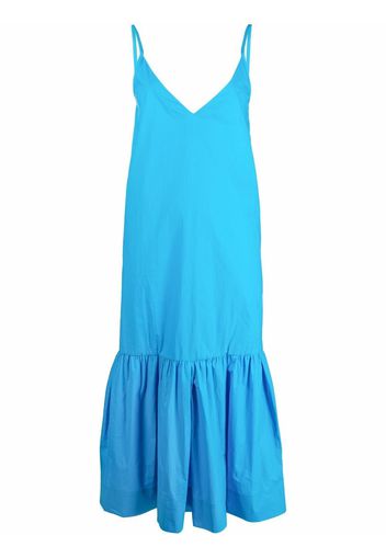 Plan C ruffle-hem sleeveless midi dress - Blau