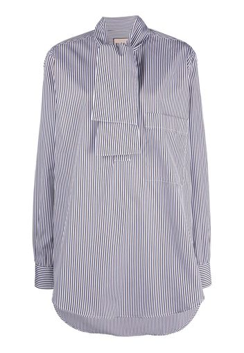 Plan C striped poplin shirt - Weiß