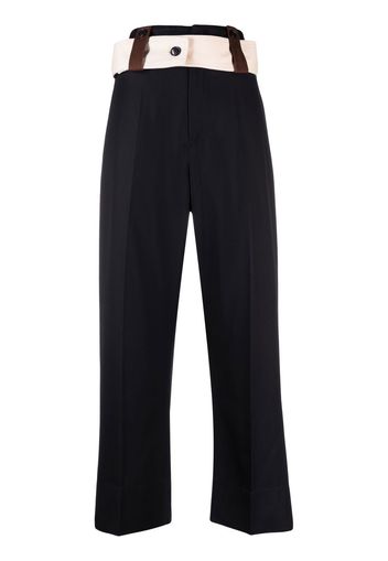 Plan C Gerade Cropped-Hose - Schwarz