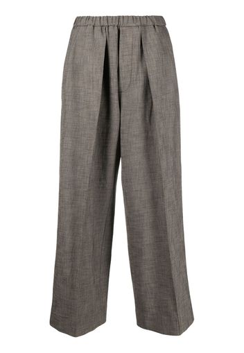 Plan C high-waisted wide-leg trousers - Braun