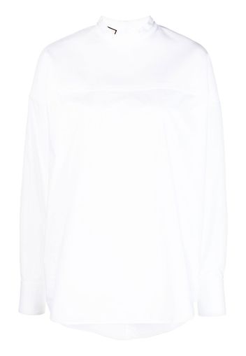 Plan C long-sleeve cotton blouse - Weiß