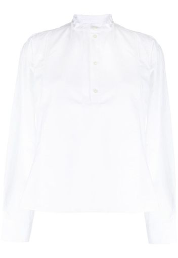 Plan C stand-up collar cotton shirt - Weiß