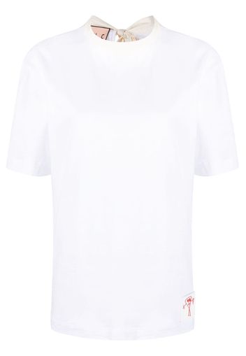 Plan C bow-detailed cotton T-shirt - Weiß