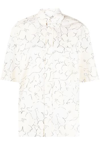 Plan C floral-print short-sleeve shirt - Nude