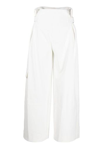 Plan C high-waisted twill trousers - Weiß