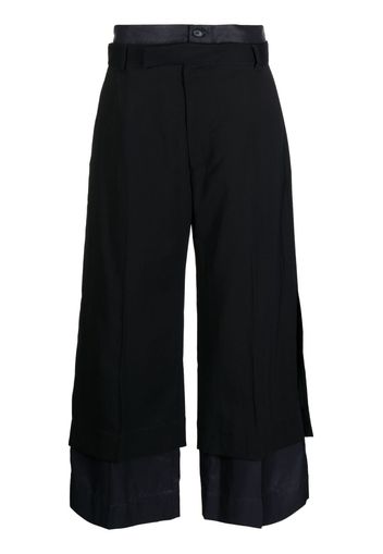 Plan C layered wide-leg trousers - Schwarz