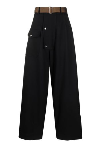 Plan C wide-leg cargo trousers - Blau