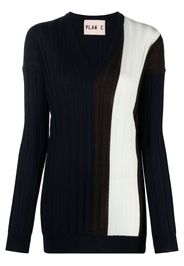 Plan C long-sleeve merino jumper - Blau