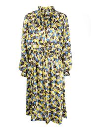 Plan C Kleid mit Margeriten-Print - Gelb