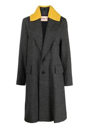 Plan C rib-knit collar single-breasted coat - Grau