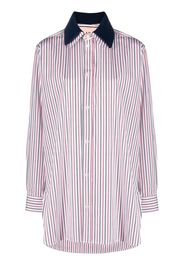 Plan C stripe long-sleeved shirt - Weiß