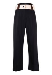 Plan C Gerade Cropped-Hose - Schwarz