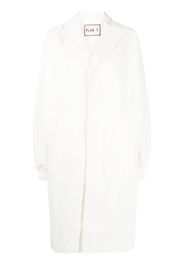 Plan C long puff-sleeve trench coat - Nude