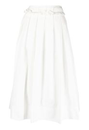 Plan C pleated cotton midi skirt - Weiß