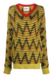 Plan C zigzag intarsia-knit jumper - Grün