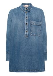 Plan C side-buttoned denim blouse - Blau