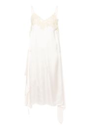 Plan C floral-lace satin slip dress - Nude