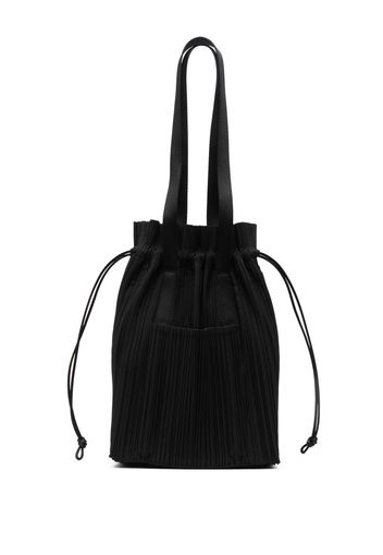 Pleats Please Issey Miyake fully-pleated drawstring tote bag - Schwarz