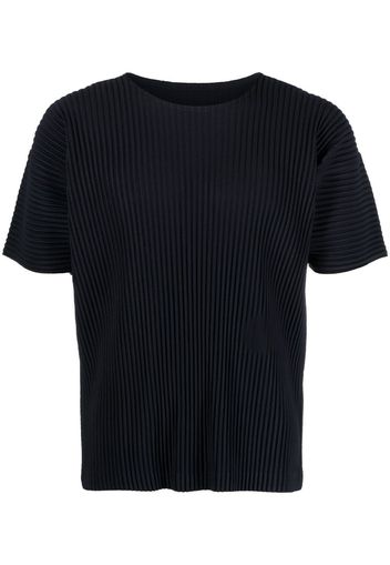 Homme Plissé Issey Miyake plissé round-neck T-shirt - Blau