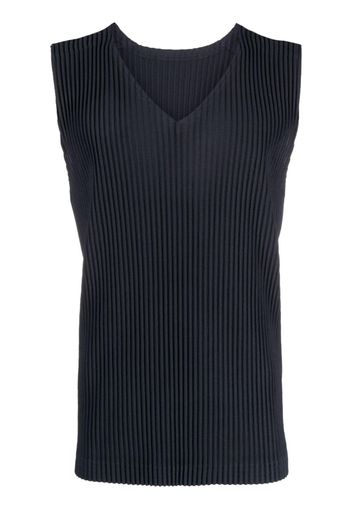 Homme Plissé Issey Miyake plissé V-neck vest - Blau