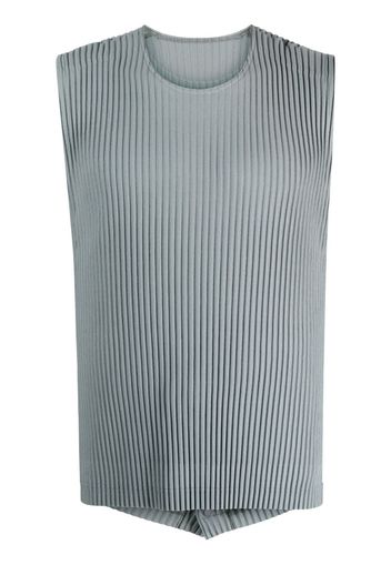 Homme Plissé Issey Miyake button-up ribbed tank top - Grau